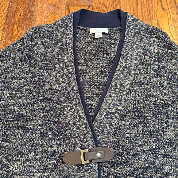 cj banks Sweater Vest Womens 1X  Cardigan Layering Trendy Faux Leather Latch - Picture 1 of 12